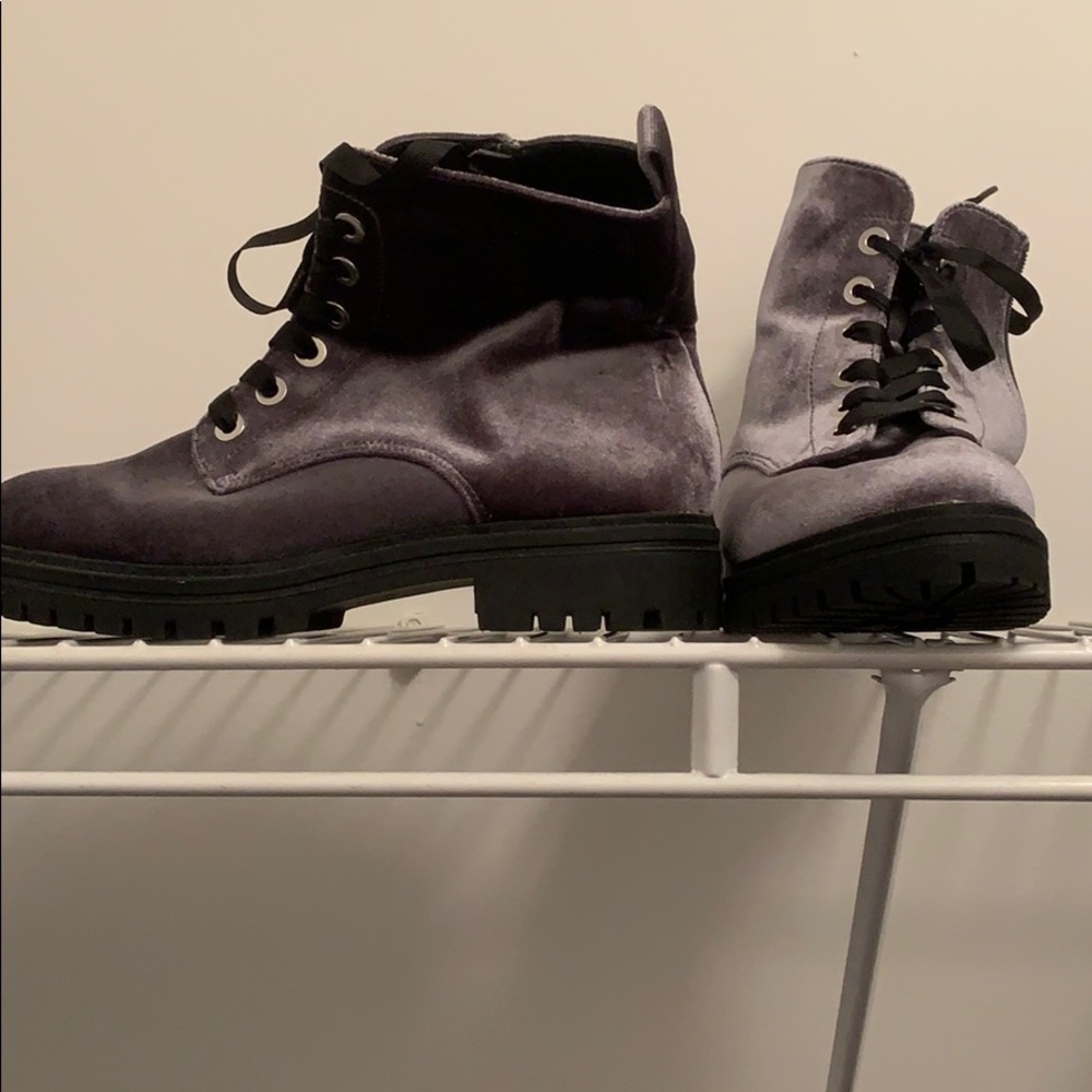 Blue suede boots